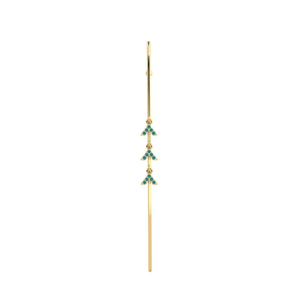 Gelbgold 585 Blauer Diamant Ohrpiercings Crocon