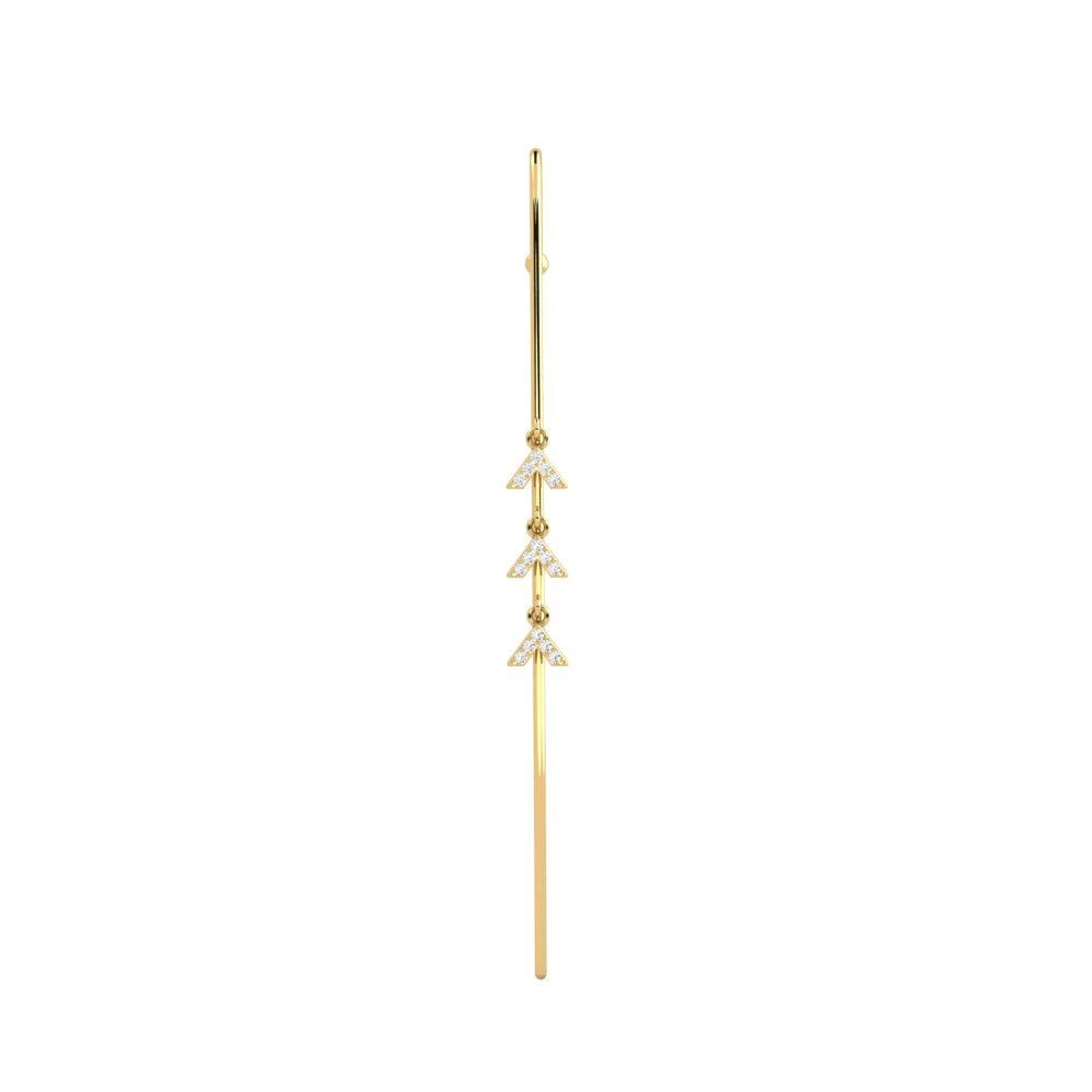 14ct Yellow Gold White sapphire Ear Piercing Crocon