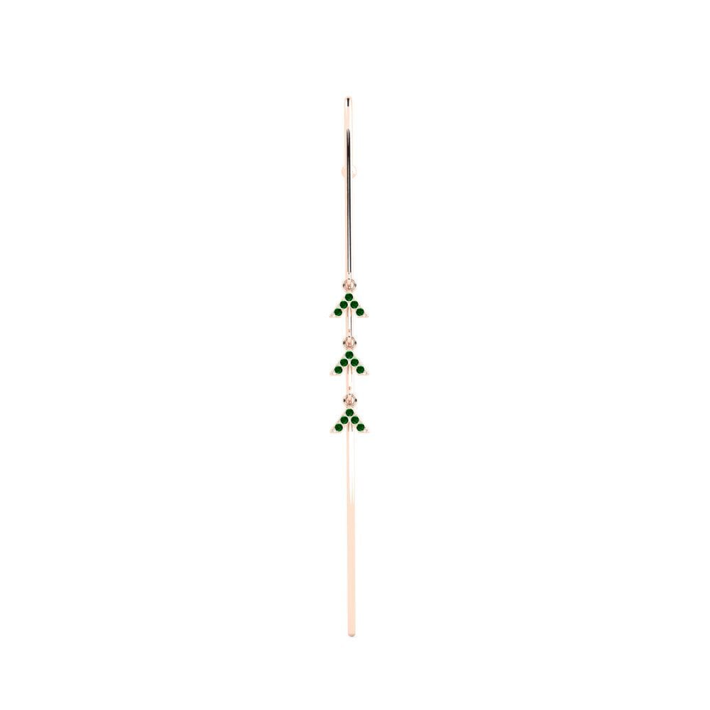 Rotgold 585 Grüner Zirkonia Ohrpiercings Crocon