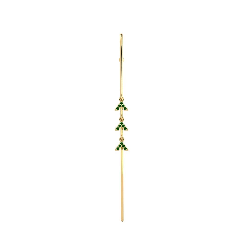 9ct Yellow Gold Green Zirconia Ear Piercing Crocon