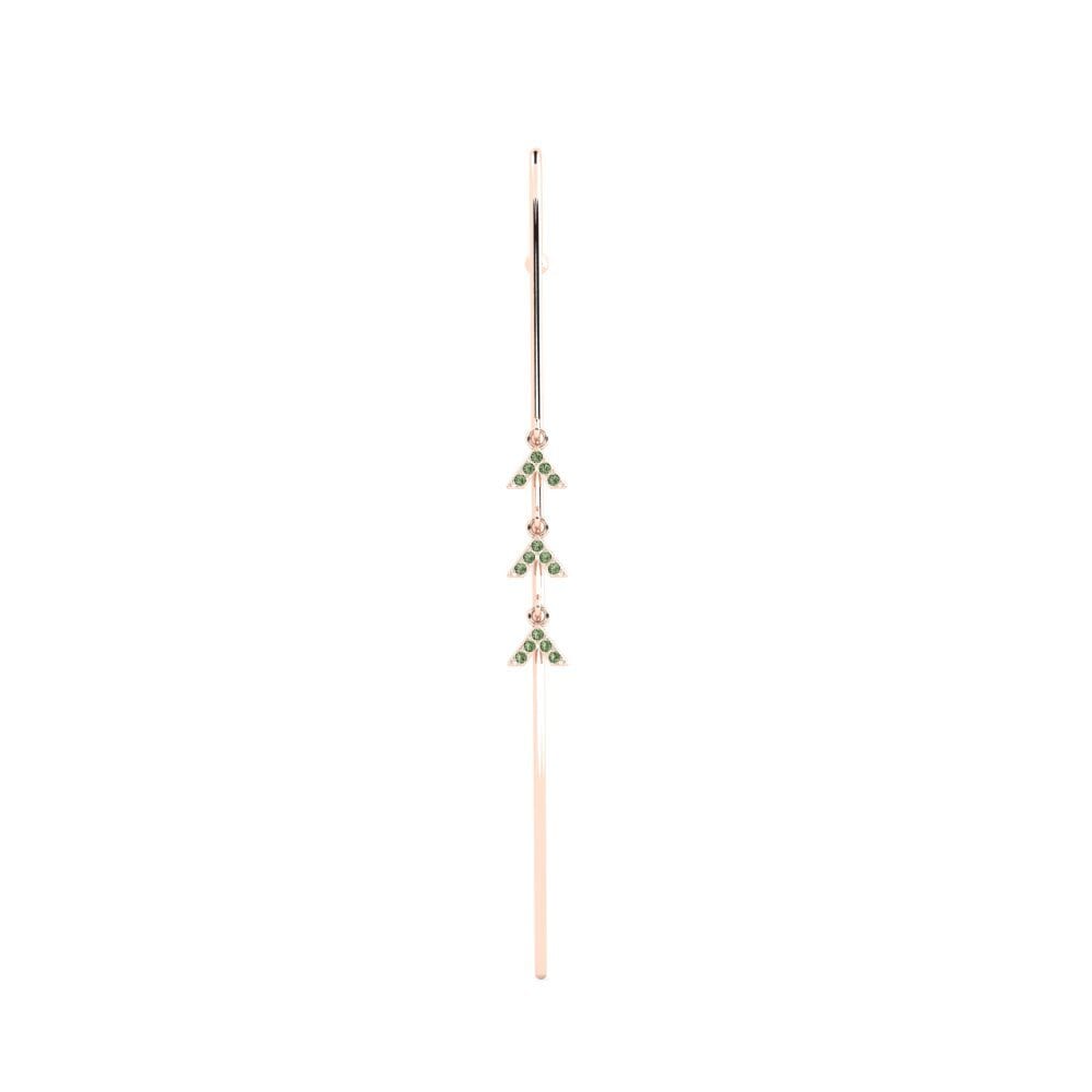 Rotgold 585 Grüner Diamant Ohrpiercings Crocon