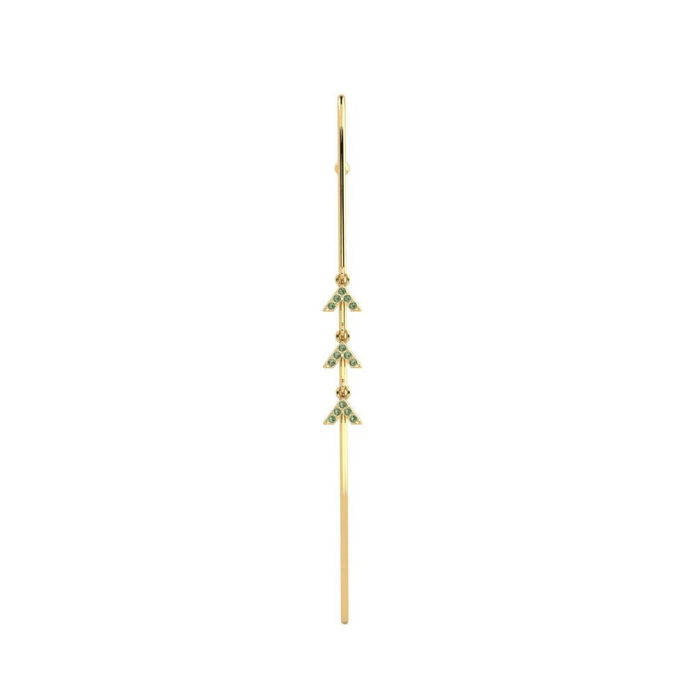 9ct Yellow Gold Green Diamond Ear Piercing Crocon