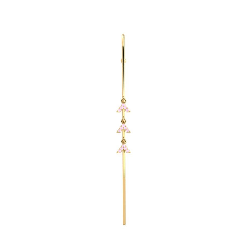 14ct Yellow Gold Pink Sapphire Ear Piercing Crocon