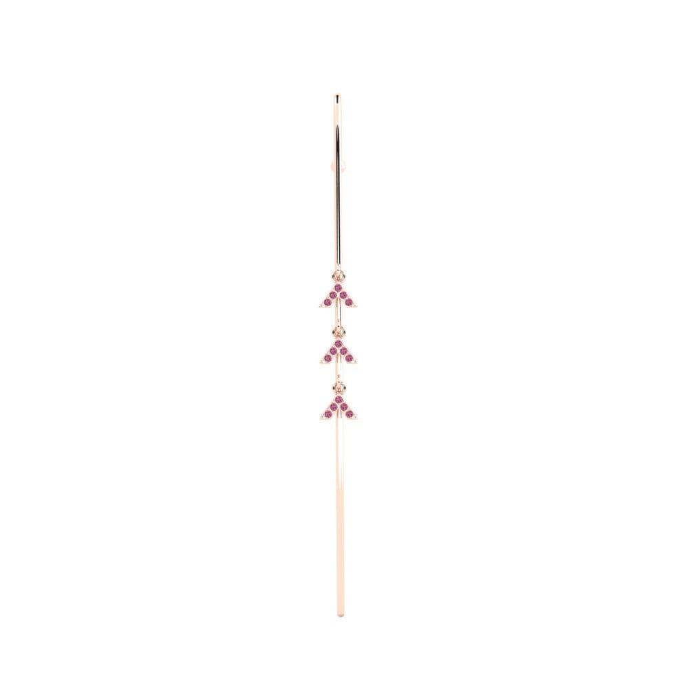 Rotgold 585 Rhodolit-Granat Ohrpiercings Crocon
