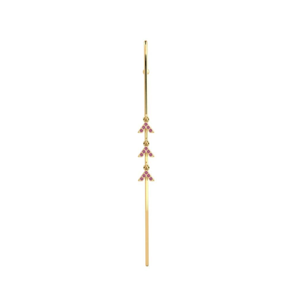 Gelbgold 585 Rhodolit-Granat Ohrpiercings Crocon