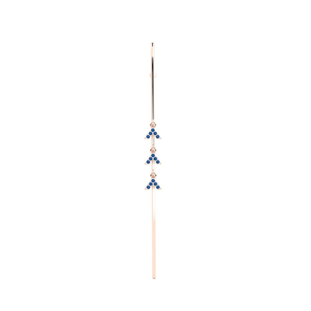 9ct Rose Gold Dark Blue Zirconia Ear Piercing Crocon