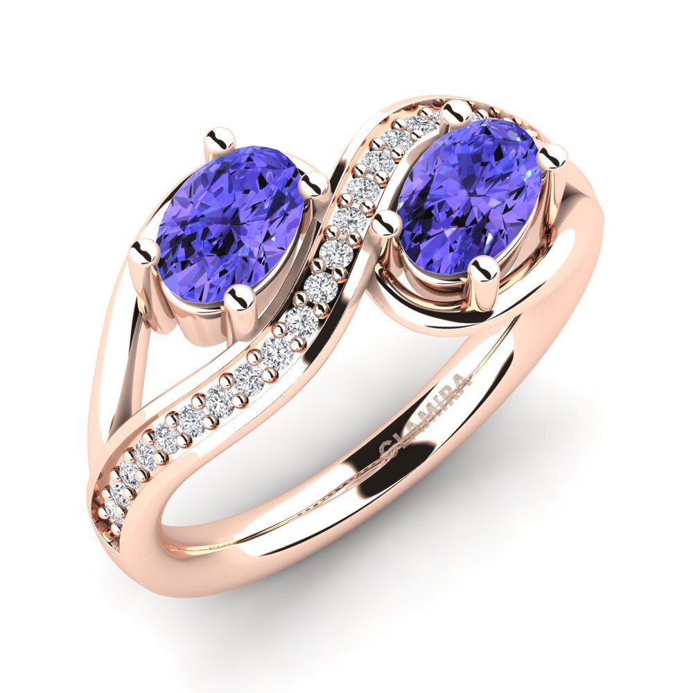 14ct Rose Gold Tanzanite Ring Crocus