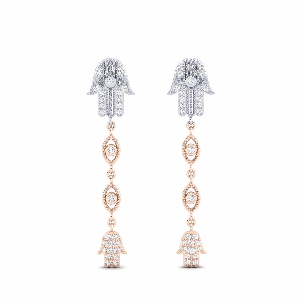 18k White & Rose Gold Earring Croisentoi