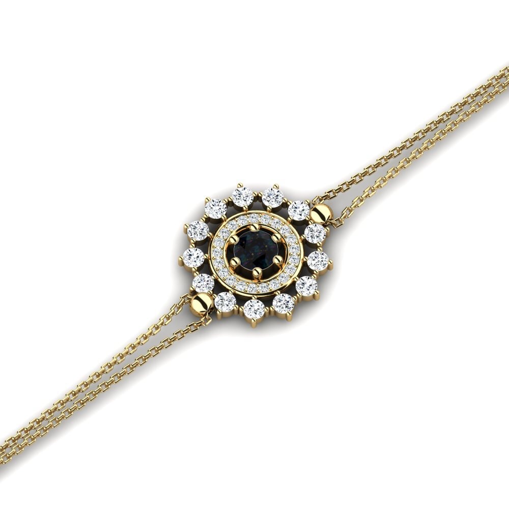 14ct Yellow Gold Black Opal Women's Bracelet Crony