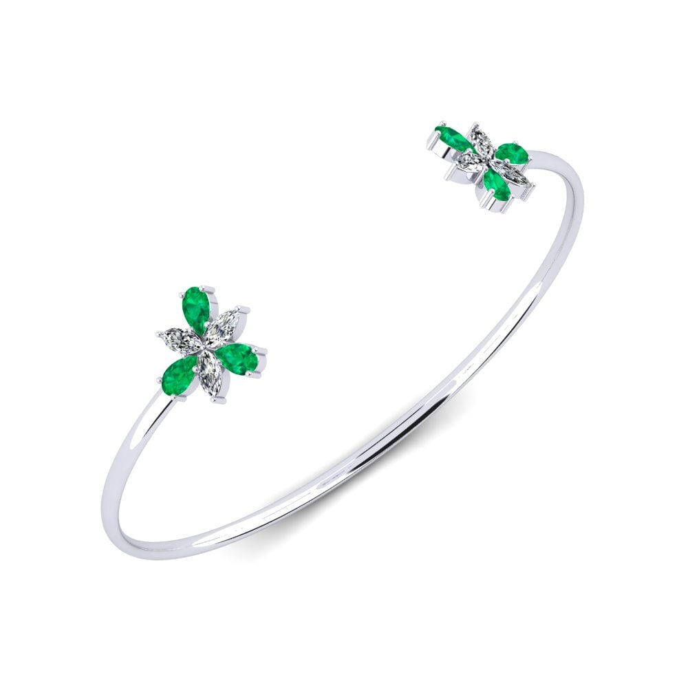 Platine 950 Émeraude Bracelet Crosora