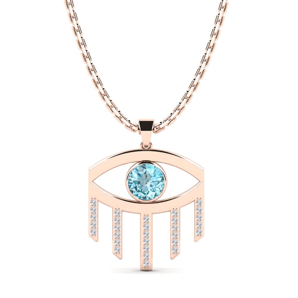 Blue Zircon Women's Pendant Crosslin