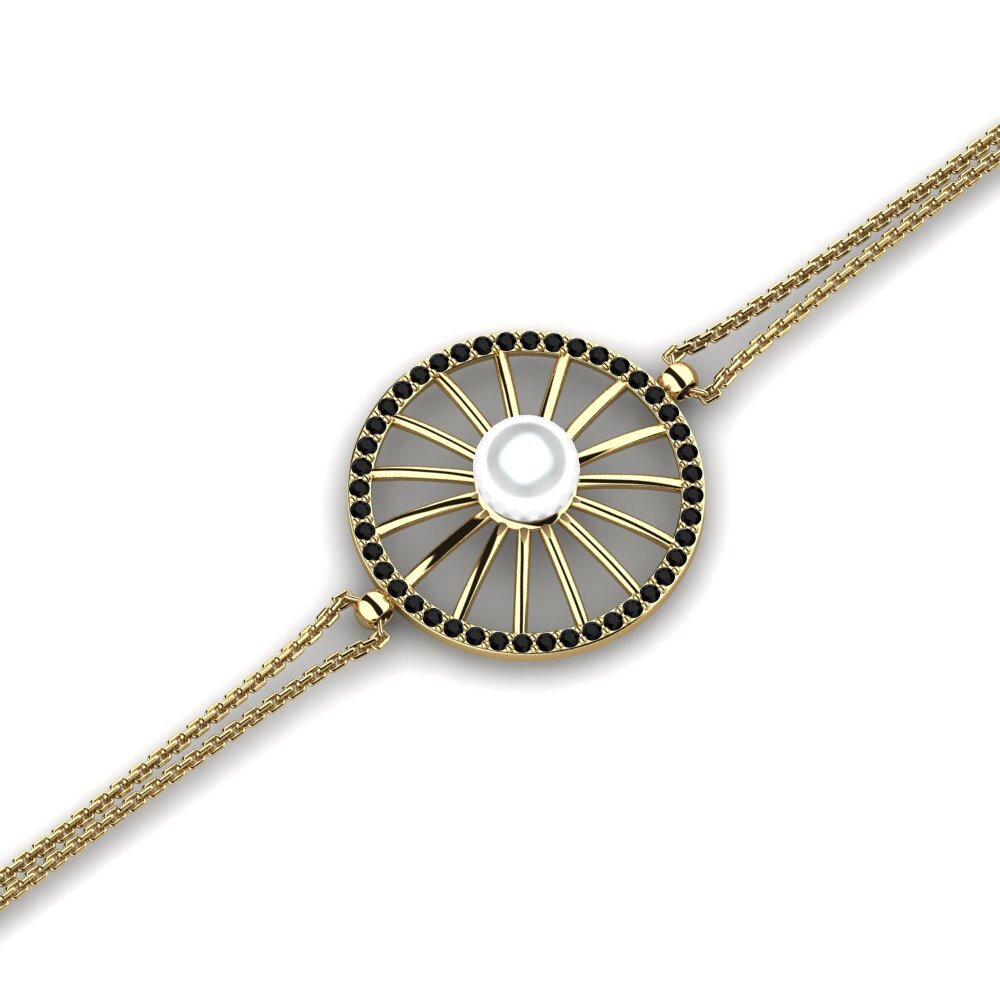 Vàng 14K Đá Sapphire Đen Vòng tay nữ Crotty