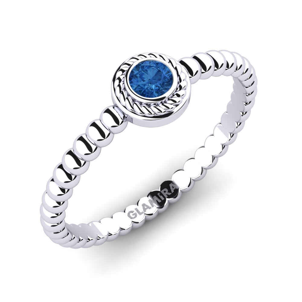 Circonita Azul Oscuro Anillo de compromiso Croy