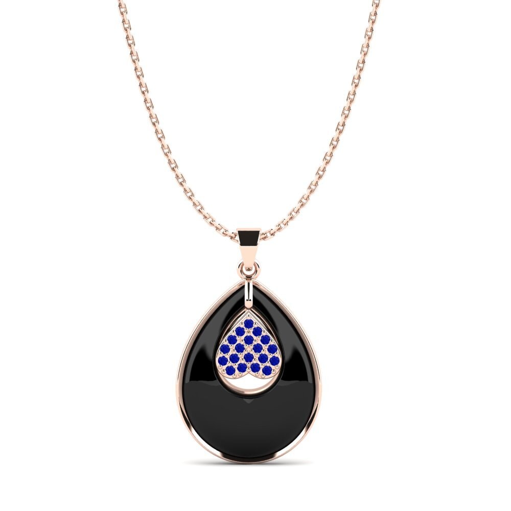 9ct Rose Gold Sapphire Women's Pendant Crumb