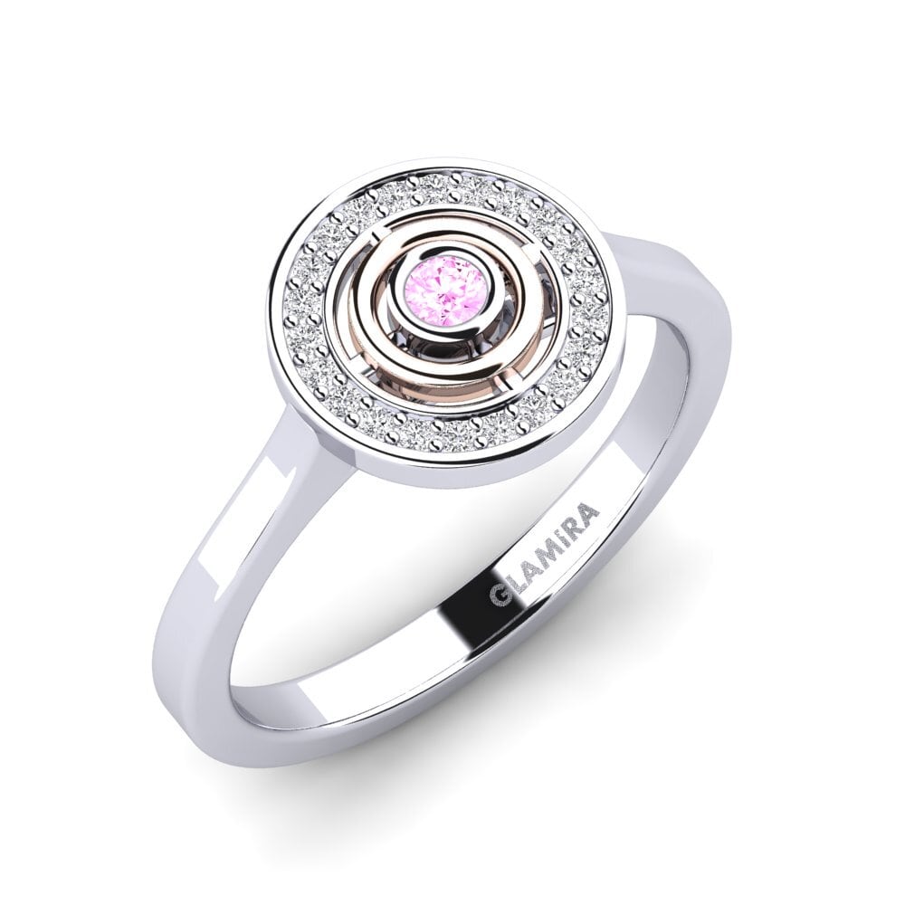 18ct White & Rose Gold Pink Sapphire Engagement Ring Crvecoeur