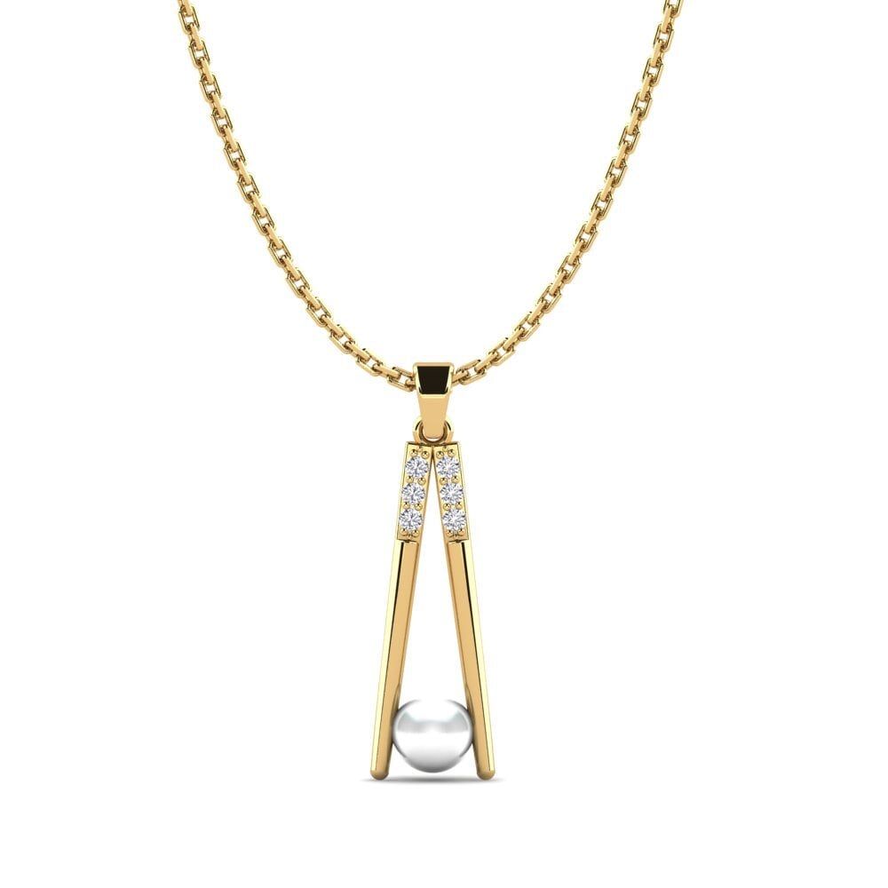 Gelbgold 750 Labor-gezüchteter Diamant Damen anhänger Csalash
