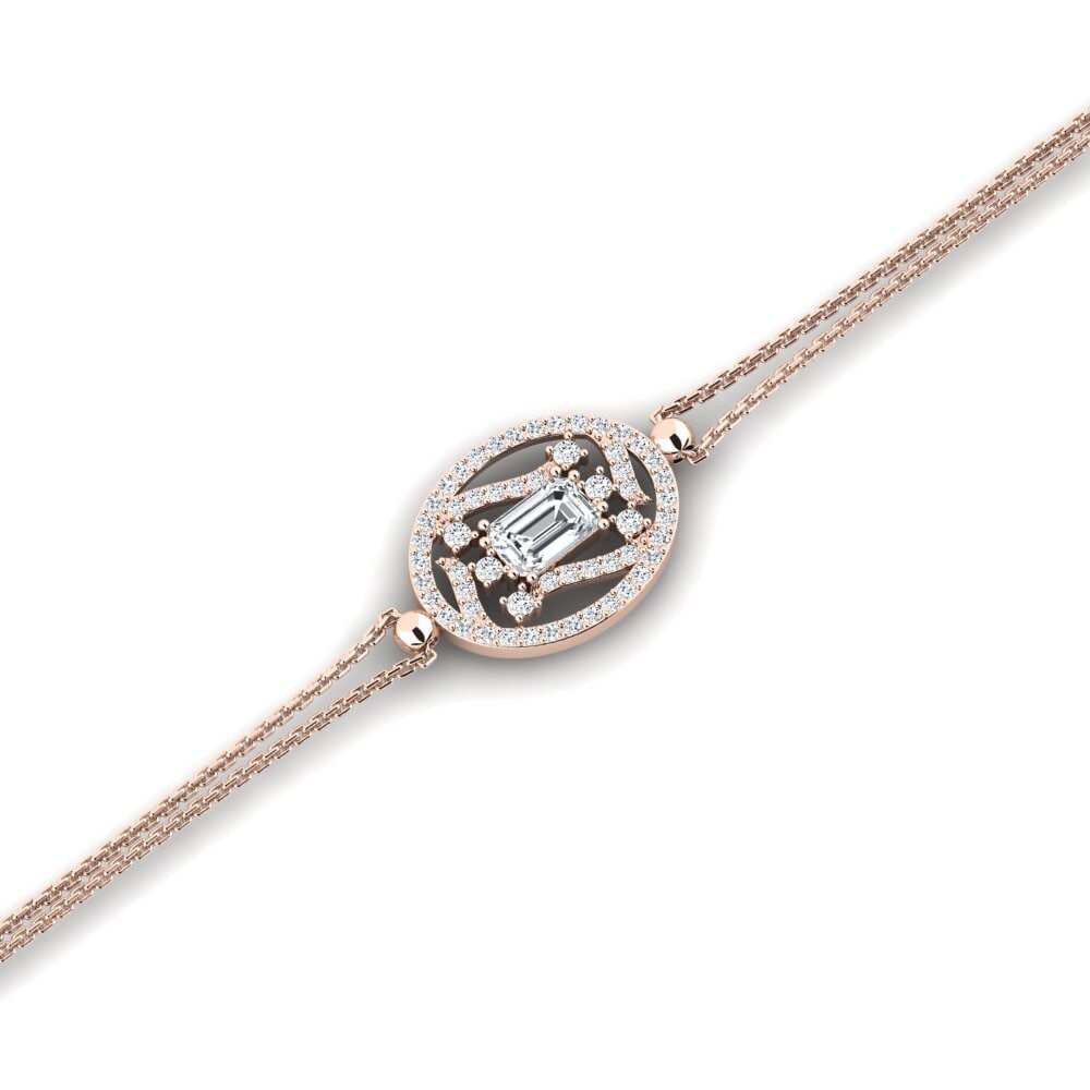 9ct Rose Gold White Zircon Women's Bracelet Csciari