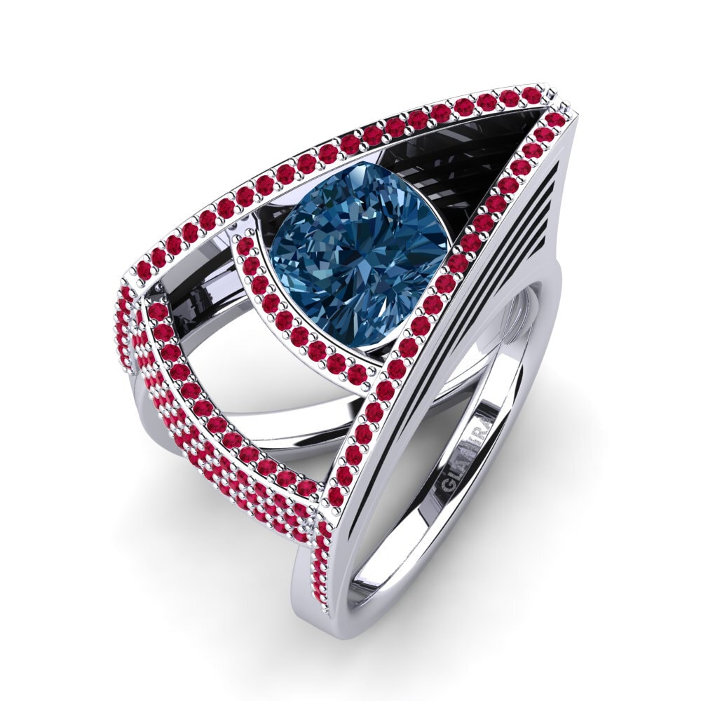 950 Platinum Blue Diamond Ring Csenge