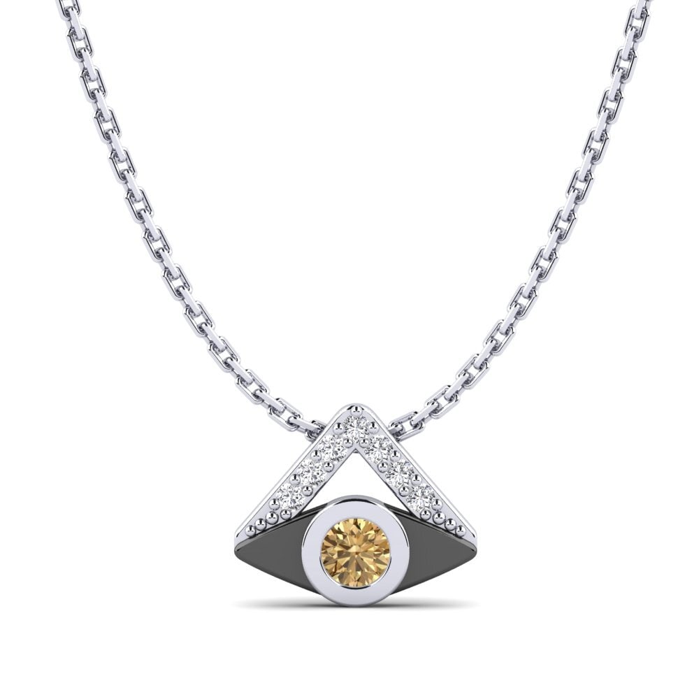 Plata 925 Diamante café Colgante de Mujer Cubic