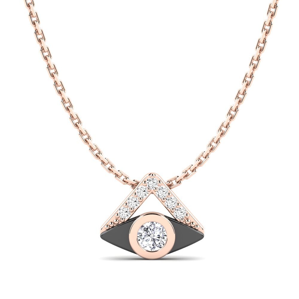 14k Oro Rosa Moissanita Colgante de Mujer Cubic