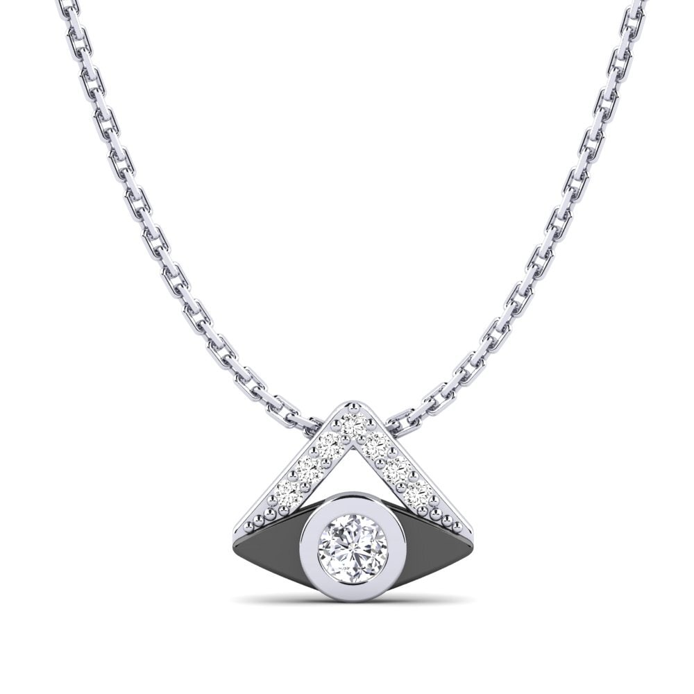 14k Oro Blanco Moissanita Colgante de Mujer Cubic