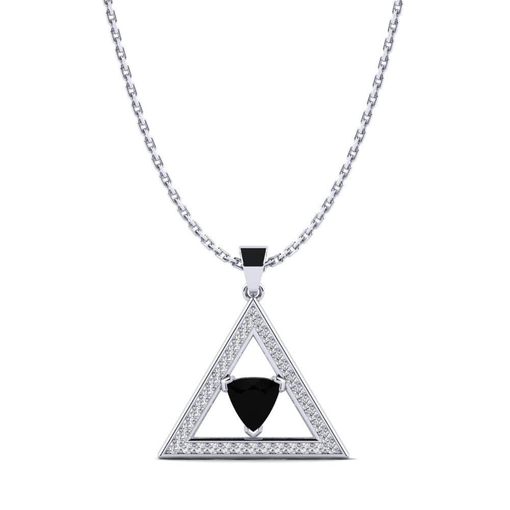 Trillion Black Sapphire Women's Pendant Cuddy