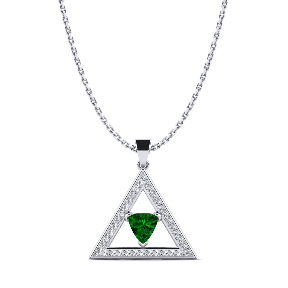 Trillion Green Zirconia Pendant Cuddy