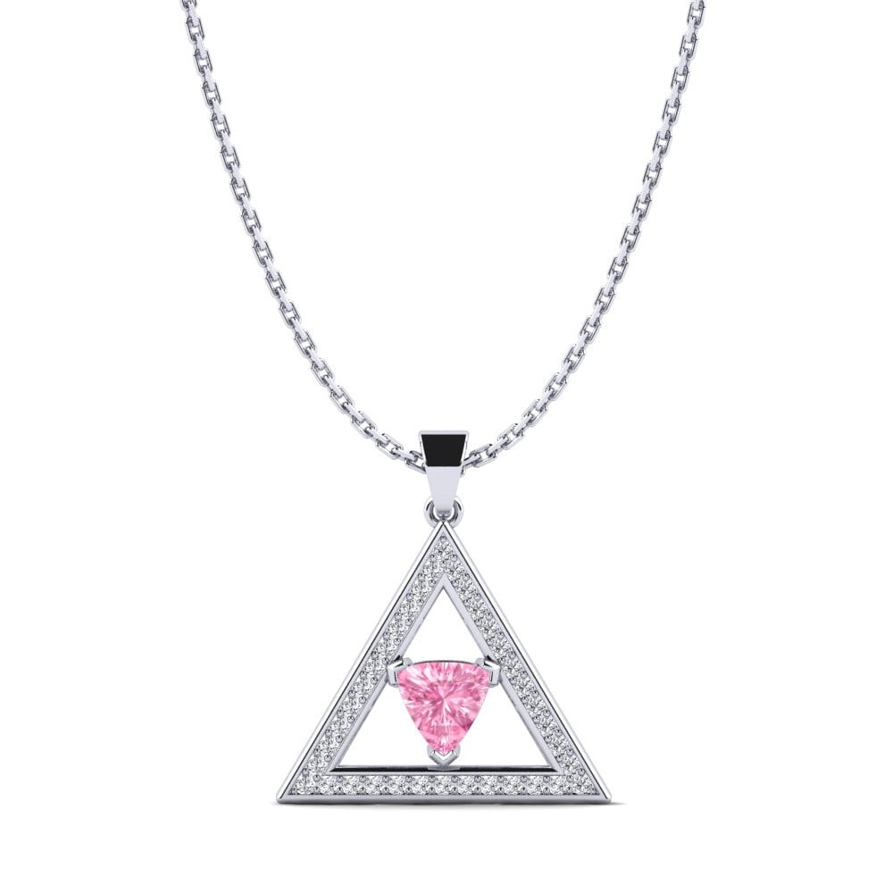 Trillion Pink Sapphire Pendant Cuddy