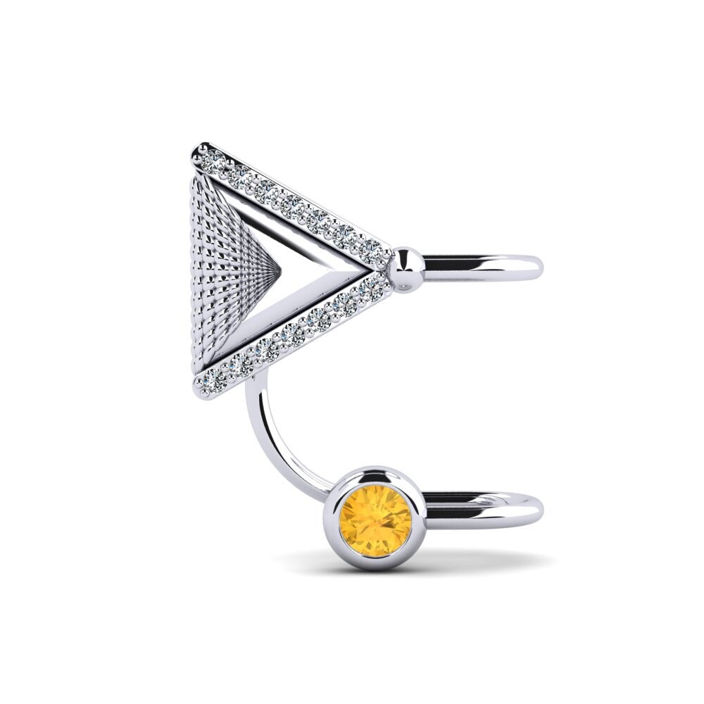 950 Platinum Citrine Women's Earring Cudney