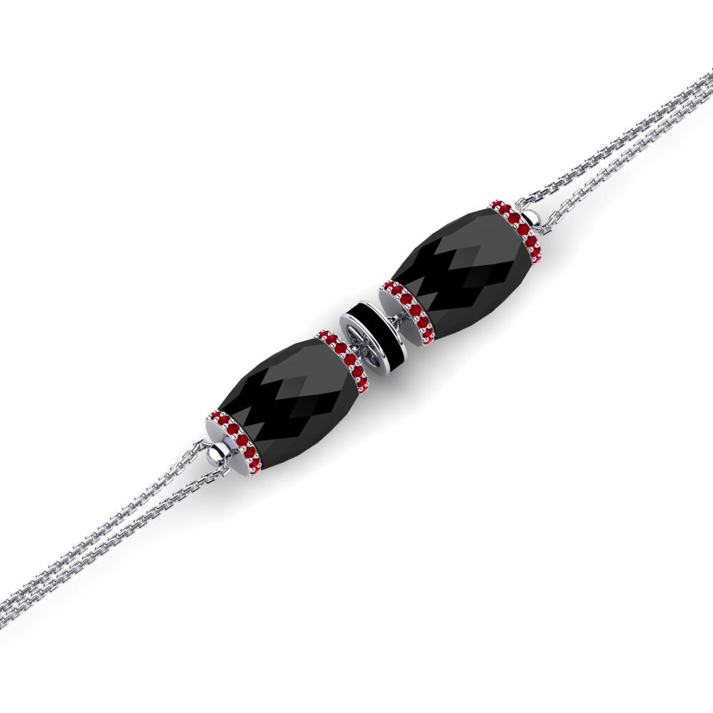 950 Palladium Red Zirconia Women's Bracelet Cueto