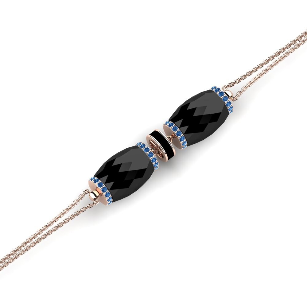 14K Rose Gold Dark Blue Zirconia Bracelet Cueto