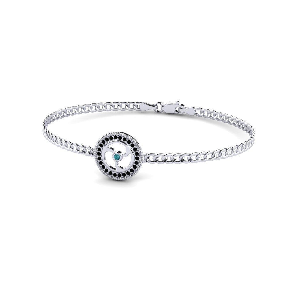 950 Palladium Blue Diamond Men's Bracelet Cufant