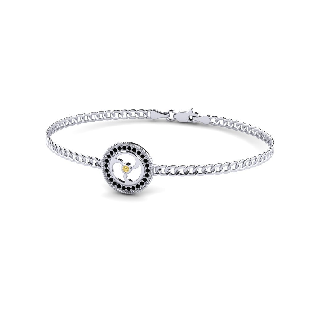 950 Palladium Yellow Diamond Men's Bracelet Cufant