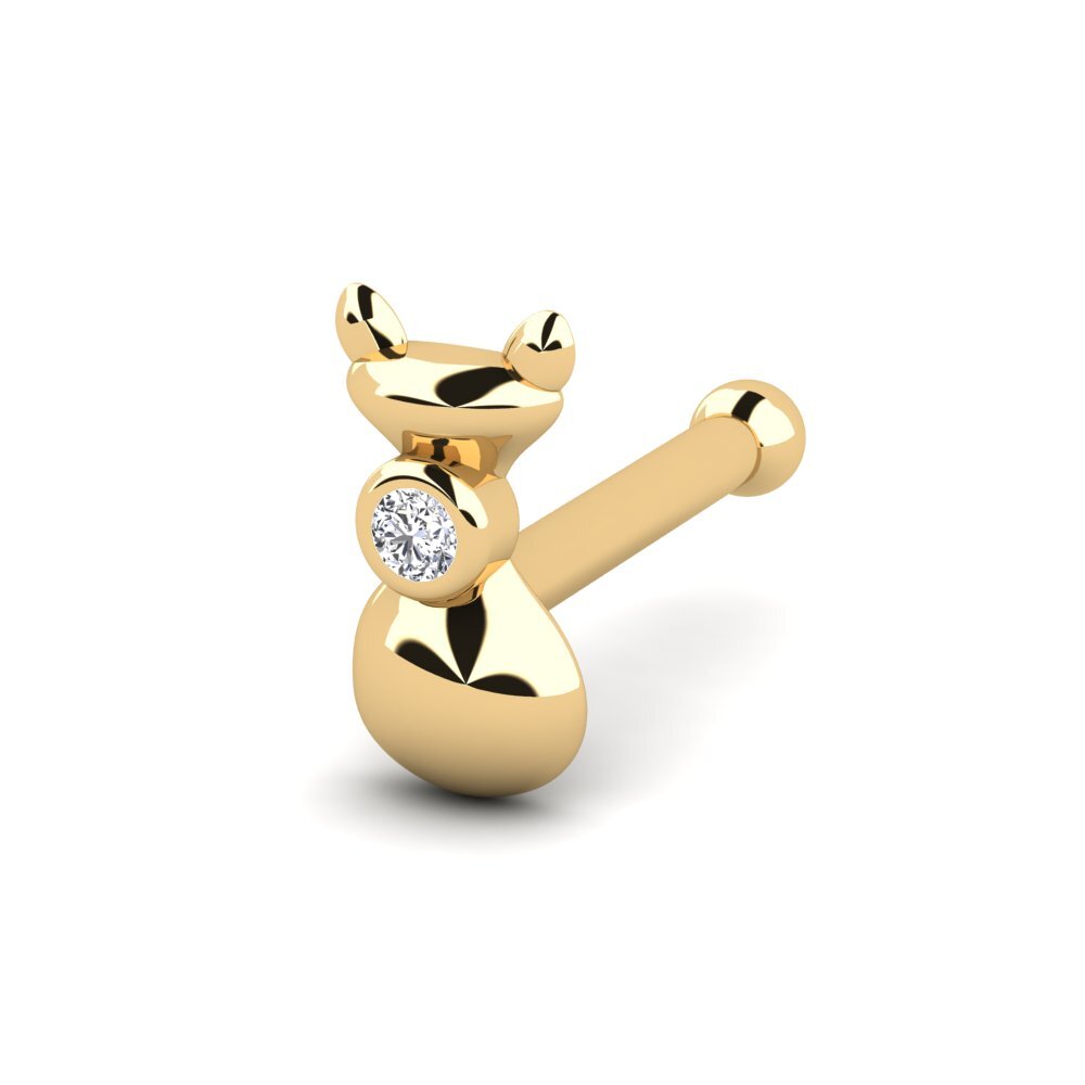 Piercing Naso Oro Giallo 18kt Con Pallina 2mm – Unisex – Senza Marca