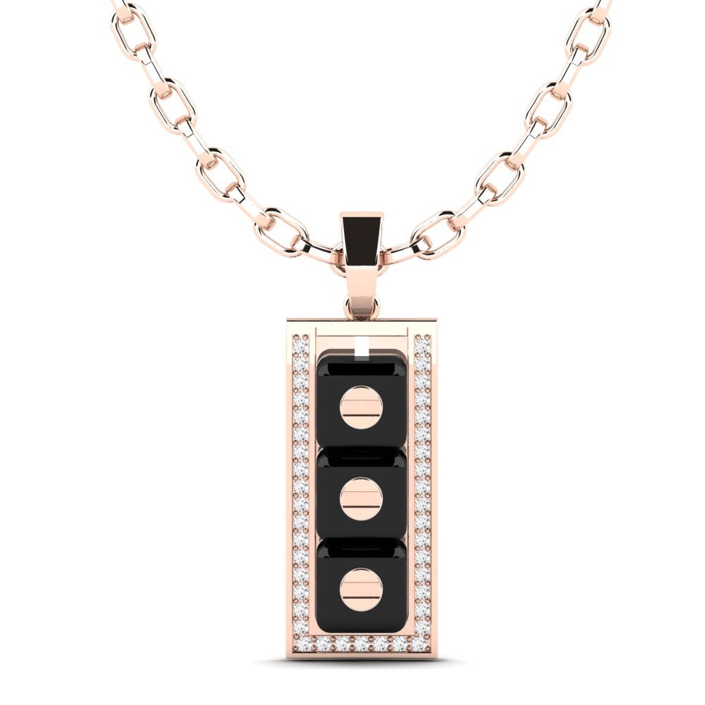14ct Rose Gold White sapphire Men's Pendant Culligan