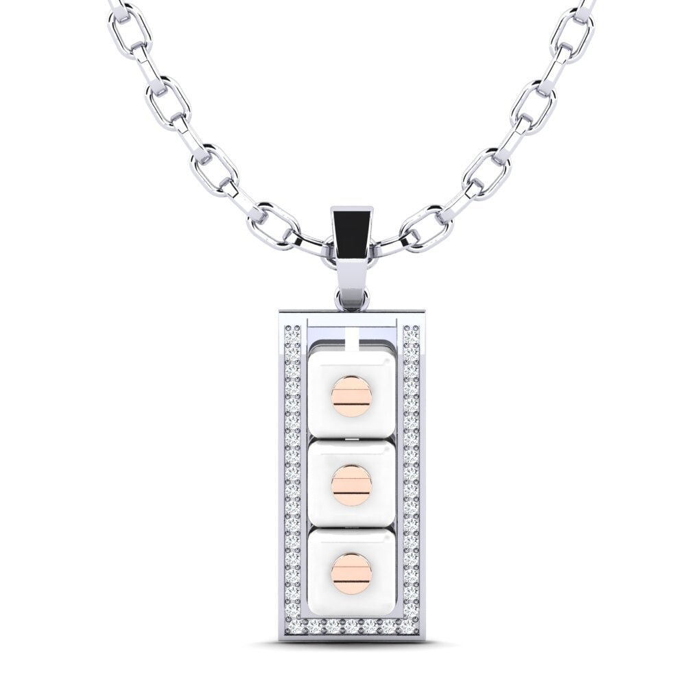 18k Oro Blanco / Rosa Colgante para hombre Culligan