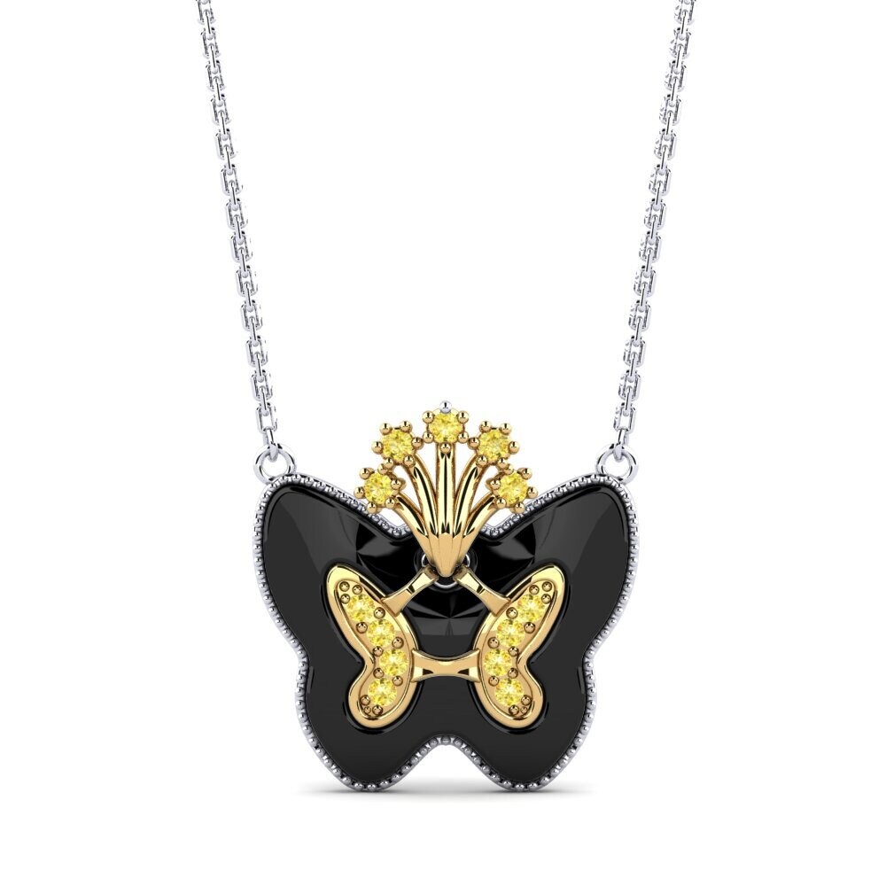 14ct White & Yellow Gold Yellow Sapphire Women's Necklace Cummings