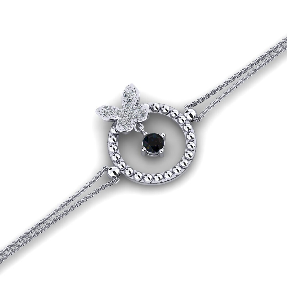 White Silver Black Opal Women's Bracelet Curiste