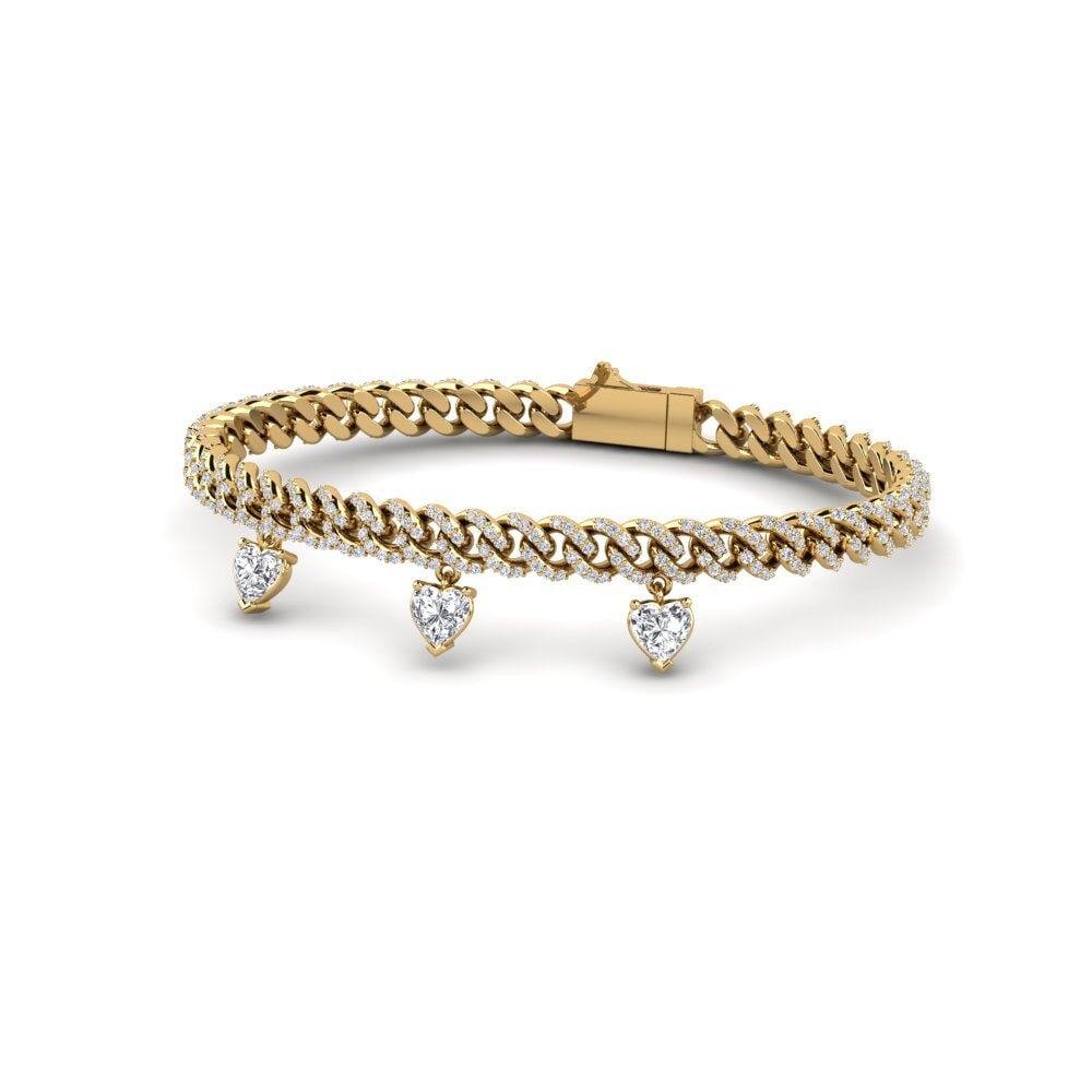 Bracelet Pour Charms En Or Jaune 9k - Fermoir Cadenas Cœur, Taille Enfant 15.2 Cm - Neuf Avec étiquettes