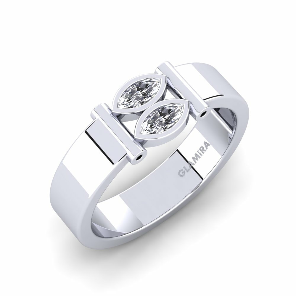 Two-Stone Rings Currens 585 White Gold Diamond