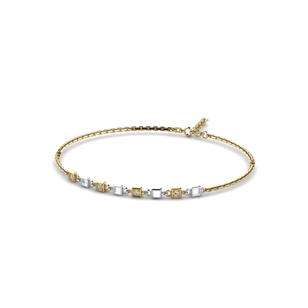 9ct Yellow & White Gold Zirconia Women's Bracelet Cursion