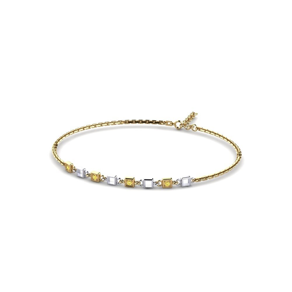 9ct Yellow & White Gold Yellow Sapphire Women's Bracelet Cursion