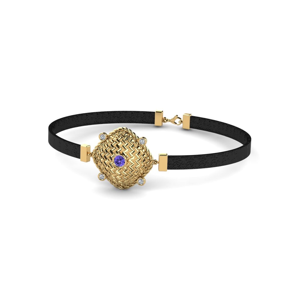 14ct Yellow Gold Tanzanite Men's Bracelet Cursola