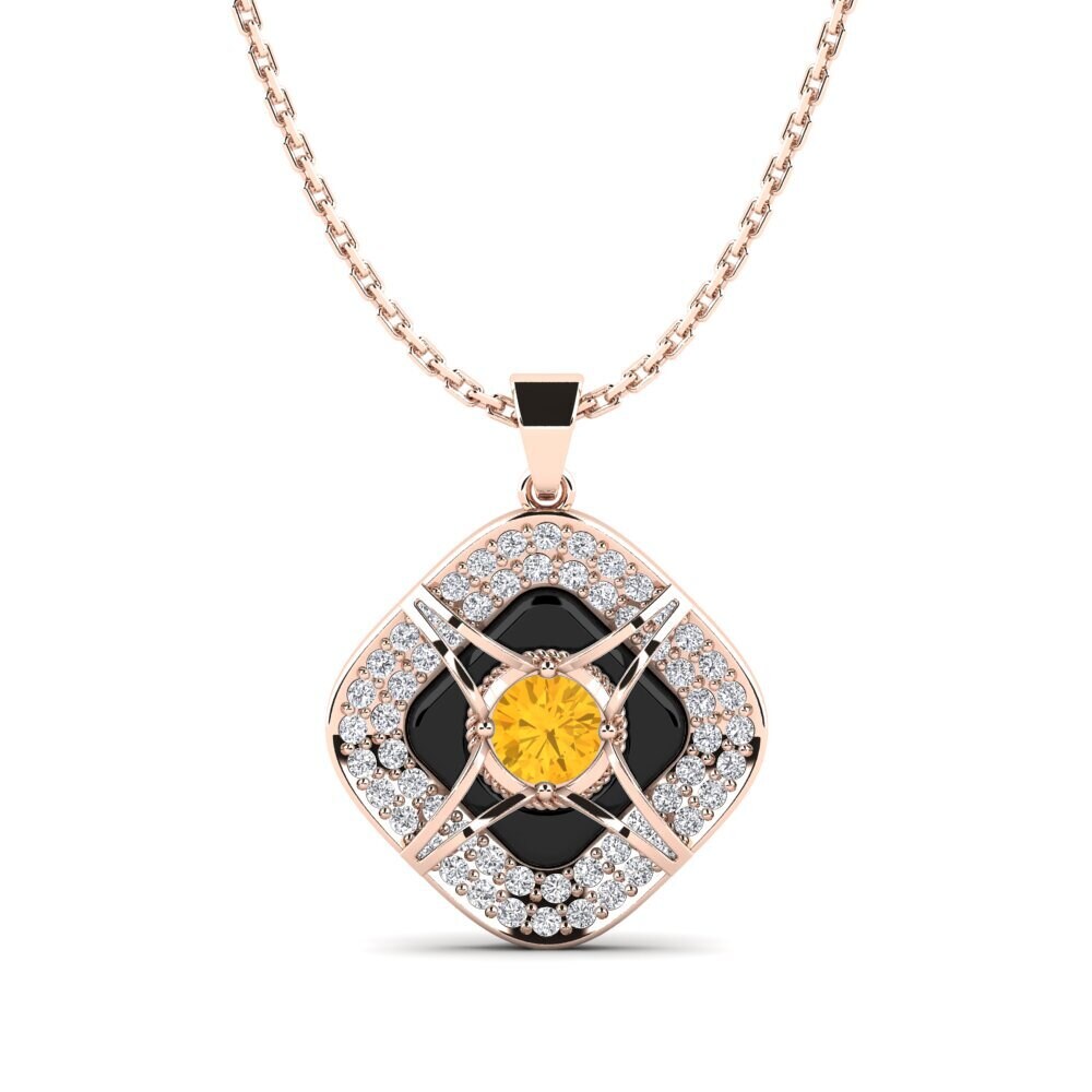 9ct Rose Gold Citrine Women's Pendant Cusson