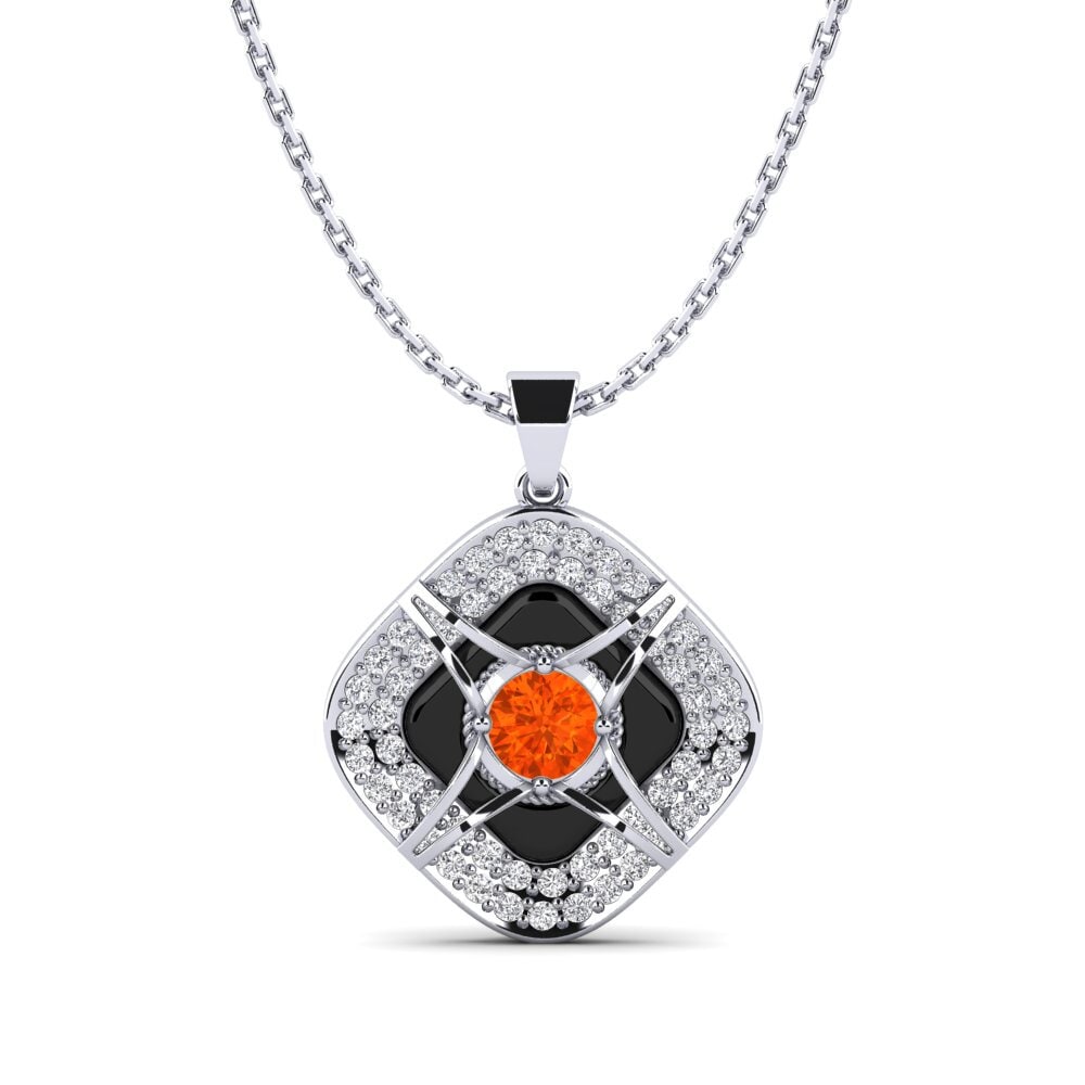 White Silver Fire Opal Women's Pendant Cusson