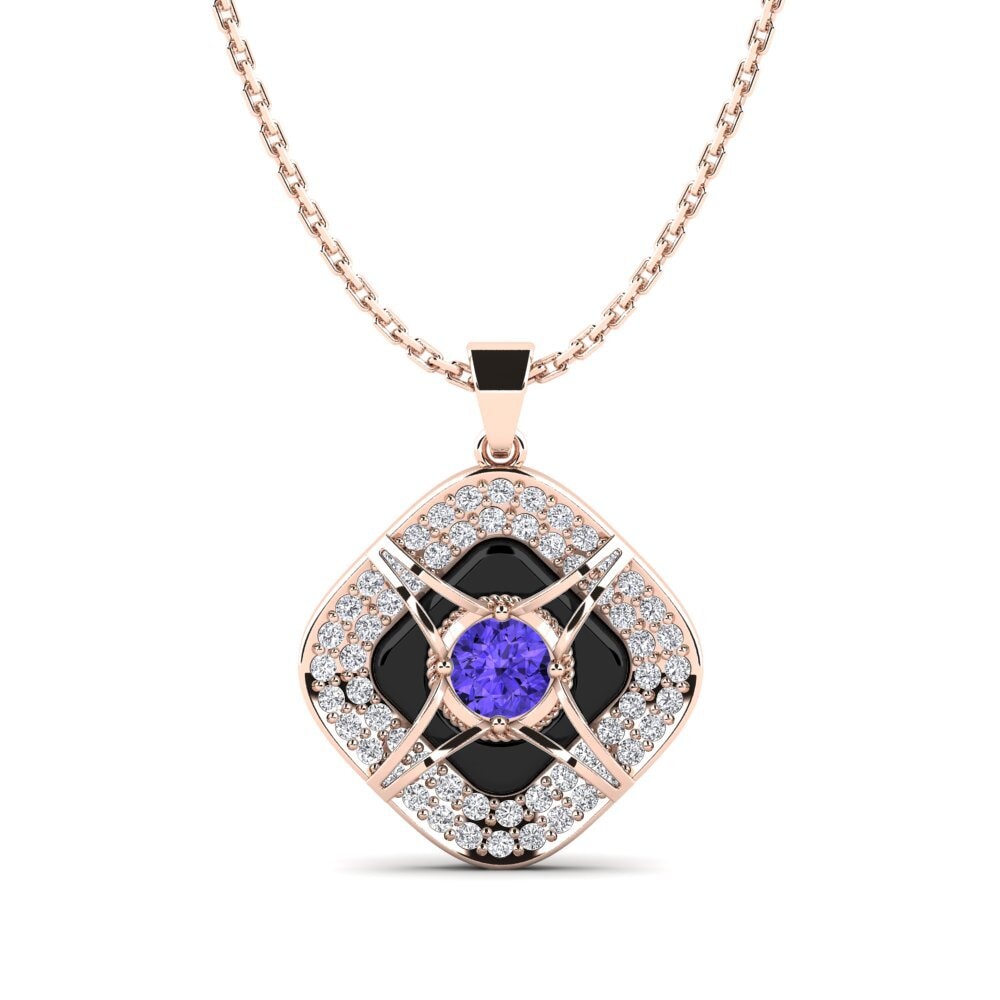 9ct Rose Gold Tanzanite Women's Pendant Cusson
