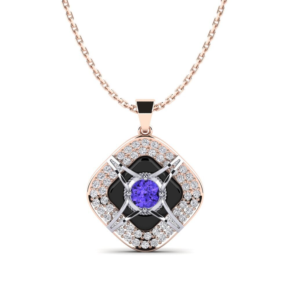 14ct Rose & White Gold Tanzanite Women's Pendant Cusson
