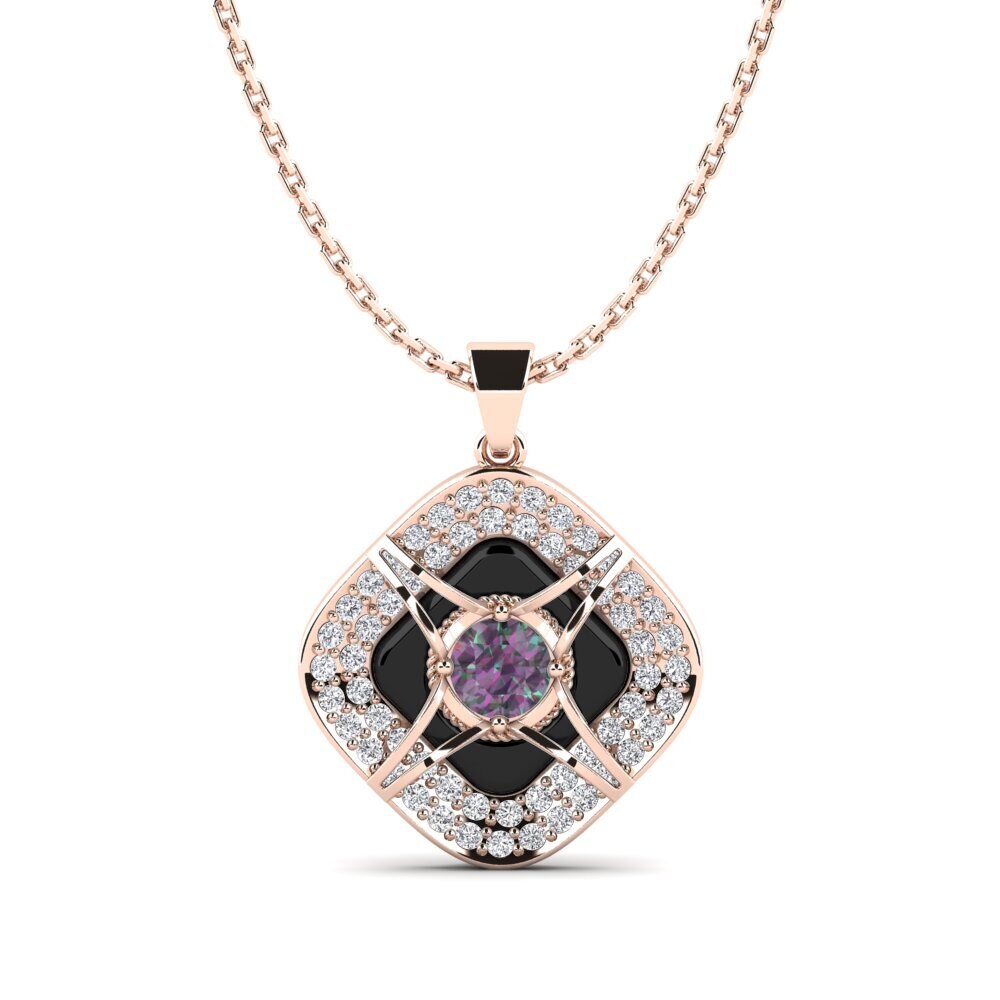 18ct Rose Gold Mystic Topaz Women's Pendant Cusson