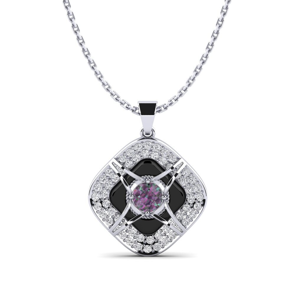 950 Platinum Mystic Topaz Women's Pendant Cusson