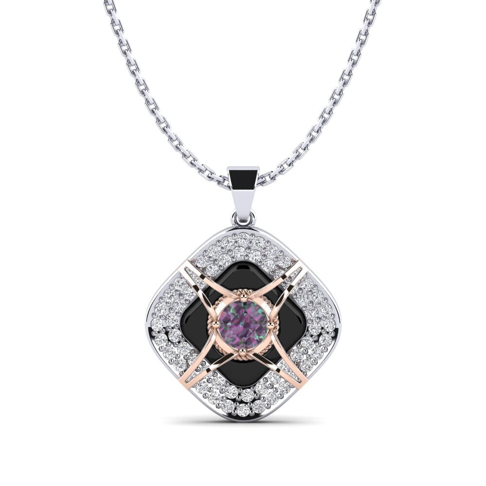 14k White & Rose Gold Mystic Topaz Women's Pendant Cusson